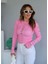Pembe Lazer Kesim Detay Fitilli Body 4