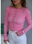Pembe Lazer Kesim Detay Fitilli Body 5