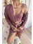 Koyu Pembe Stars Desenli Bambu Crop Sabahlıklı Şortlu Kadın Pijama Takımı 5