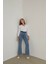 Ika 90's Koyu Mavi Kar Yüksek Bel Palazzo Wide Leg Jean Kadın Likra Toparlayıcı Kot 2