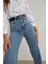 Ika 90's Koyu Mavi Kar Yüksek Bel Palazzo Wide Leg Jean Kadın Likra Toparlayıcı Kot 4