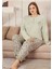 Pamuklu Uzun Kollu Anne Pijama Takımı 6508 Yeşil 1