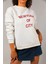 Kadın Nakışlı Üç Iplik Şardonlu Sweatshirt 1