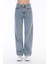 Kadın Açık Mavi Yüksek Bel Geniş Paça Bol,salaş Palazzo Jeans(1 Beden Büyük Alınız) 2