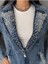 Oreo Jeans Kadın Yaka ve Cepleri Inci ve Taş Işlemeli Denim Ceket 2