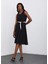 Kadın Bisiklet Yaka Kolsuz Kordonlu Fisto Elbise 2