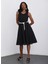 Kadın Bisiklet Yaka Kolsuz Kordonlu Fisto Elbise 3