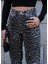 Leopar Desen Straight Jean Pantolon 3