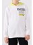 Erkek Çocuk Kapüşonlu Sweatshirt 5-16 Yaş Beyaz 3