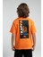 Erkek Çocuk Sırtı Baskılı Tshirt 5-16 Yaş Turuncu 4