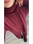 Bordo Saç Örgülü Atkılı Triko Takım 3