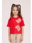 Kız Çocuk Nakışlı Tshirt 4-9 Yaş Kırmızı 2