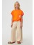 Kız Çocuk Asimetrik Cepli Tshirt 8-14 Yaş Oranj 2