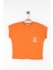 Kız Çocuk Asimetrik Cepli Tshirt 8-14 Yaş Oranj 5