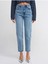 Kar Yıkama Comfort Mom Jean Pantolon-Mavi 2