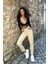 Yüksek Bel Bej Mom Jeans Likralı Esnek Kot Pantolon 2024 4