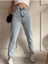 Leo 90's Dora Jeans Likralı Yüksek Bel Mavi Kar Yıkamalı Mom Kot Pantolon Ekstra Esnek 2