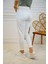 Penolope Kadın Kadın Beyaz Beli Lastikli Mom Jean 2