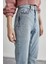 Heidi Kar Mavi Mom Jeans Likralı Yüksek Bel Mavi Kar Yıkamalı Mom Kot Pantolon Likralı Jean 2