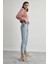 Heidi Kar Mavi Mom Jeans Likralı Yüksek Bel Mavi Kar Yıkamalı Mom Kot Pantolon Likralı Jean 3