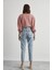 Heidi Kar Mavi Mom Jeans Likralı Yüksek Bel Mavi Kar Yıkamalı Mom Kot Pantolon Likralı Jean 4