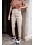 Yüksek Bel Bej Rengi Mom Jeans Likralı Esnek Kot Pantolon 1