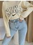 Mom Jeans Likralı Yüksek Bel Mavi Kar Yıkamalı Mom Kot Pantolon 2024 2