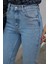 Neva Mavi Kar Yıkama Boyfriend Jean Kadın Solmaz Mom Toparlayıcı Kot Pantolon 2
