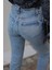 Neva Mavi Kar Yıkama Boyfriend Jean Kadın Solmaz Mom Toparlayıcı Kot Pantolon 3