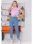 Kadın Yüksek Bel Mom Jeans Likralı Esnek Kot Pantolon 2