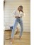Vivien Mavi Mom Kot Pantolon Likralı Yüksek Bel Mavi Kar Yıkamalı Mom Jeans Kar Yıkama Boyfriend 3