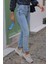 Neva Mavi Kar Yıkama Boyfriend Jean Kadın Solmaz Mom Toparlayıcı Kot Pantolon 1