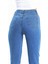 Düz Mavi Yüksek Bel Likralı Mom Jean 3