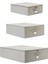 3'lü Gri Balıksırtı Destekli Hurç Set 31 x 38 x 12 + 45 x 55 x 18 + 55 x 70 x 18 cm 2