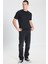 Relaxed Fit Small Logo Siyah Erkek Kısa Kol T-Shirt 3