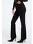 Leo Max Yüksek Bel Siyah Ispanyol Paça Jean Flare Kadın Kot Pantolon Likra 1