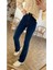 Yüksek Bel Lacivert Ispanyol Paça Pantolon Likralı Esnek Jeans (1 Beden Büyük Alınız) 1