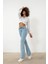 Benjamin Açık Kar Yıkama Ispanyol Paça Kot Pantolon Yüksek Bel Flare Jeans Toparlayıcı 4