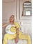 Sarı Glorious Desenli Bambu Kısa Kol Kadın Pijama Takımı 3