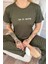 Haki Let It Spring Desenli Bambu Kısa Kol Kadın Pijama Takımı 5