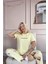 Sarı Sweet Desenli Bambu Kısa Kol Kadın Pijama Takımı 4
