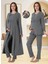 Lohusa Sabahlıklı Pijama Takımı Füme - 4044 1