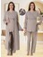 Lohusa Sabahlıklı Pijama Takımı Bej - 4044 1