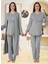Lohusa Sabahlıklı Pijama Takımı Gri - 4044 1