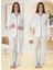 Lohusa Sabahlıklı Pijama Takımı Ekru - 5074 1