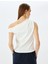 Kayık Yaka Drapeli Kolsuz Slim Fit Bluz 4