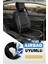 hyundai Accent Blue Uyumlu Yarı Deri Oto Koltuk Kılıfı Ön/arka 5li Anka Set Siyah-Beyaz 1