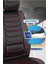 Infiniti EX30D Uyumlu Yarı Deri Oto Koltuk Kılıfı Ön/arka 5li Anka Set Siyah-Kırmızı 4