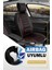 Nissan Skystar Uyumlu Yarı Deri Oto Koltuk Kılıfı Ön/arka 5li Anka Set Siyah-Kırmızı 1
