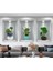 Mulvxurg URG02 3D Çiçek Vazo Duvar Sticker 3 Lü Set Gri̇ Fon (Mulvix) 3
